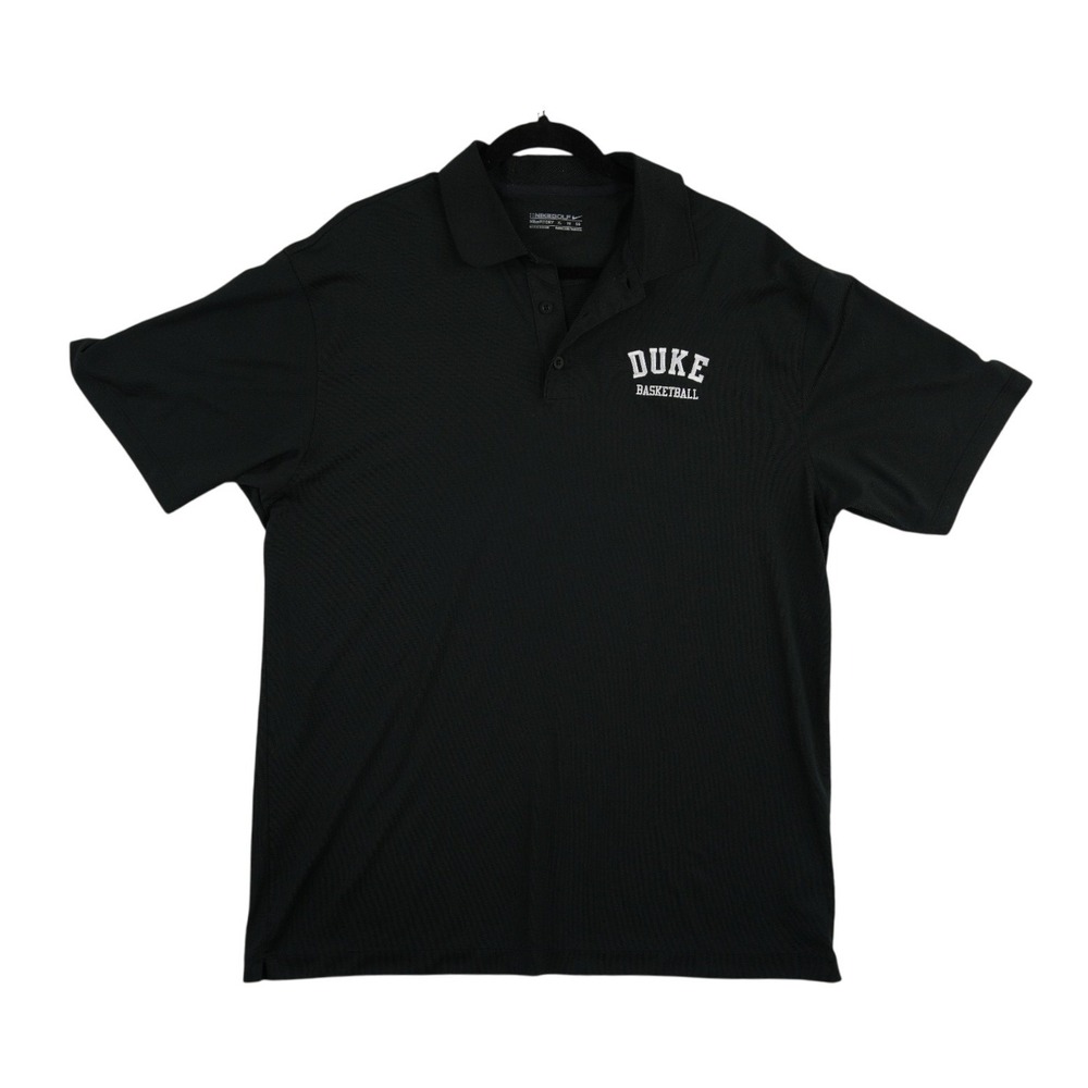 Nike Golf Polo Shirt Men's Size XL Black Duke Basketball Dri Fit Top Blie Devils